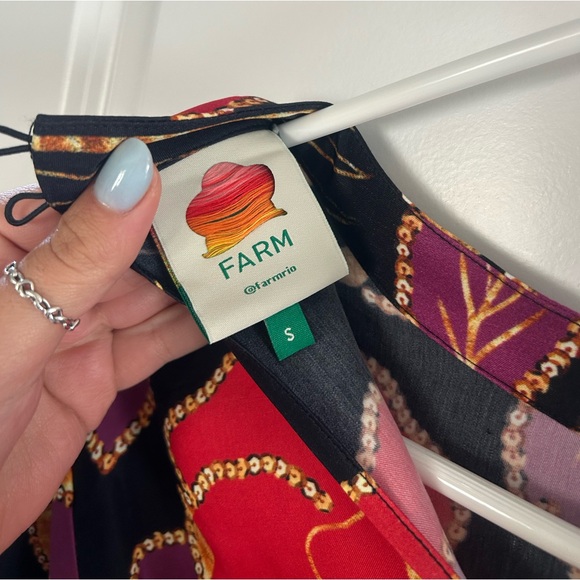 Farm Rio Shiny Chita Floral Long Sleeve Dress - Picture 6 of 6